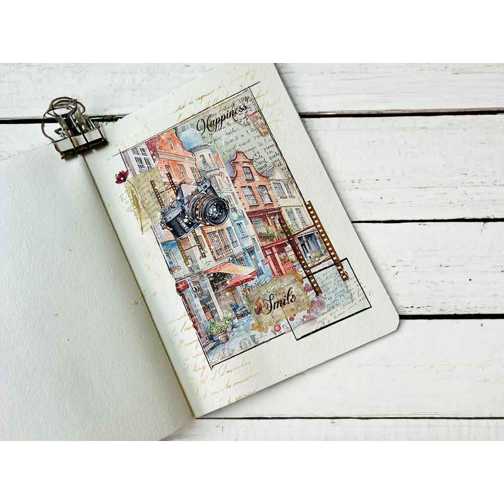 Stamperia Art Of Travelling 8x8 Paper sbbs120 camera