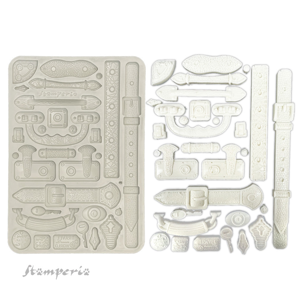 Stamperia Art Of Travelling Belts And Handles Silicone Mold A5 kacma548
