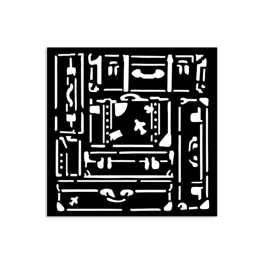 Stamperia Art Of Travelling Suitcases Stencil kstds05
