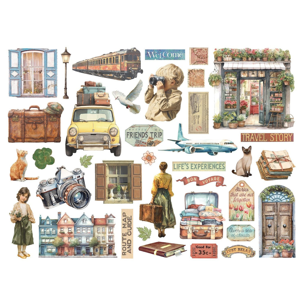 Stamperia Art of Travelling Assorted Die Cuts dfldc131 plane