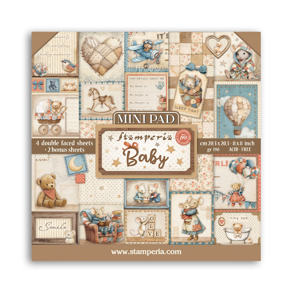 Stamperia Baby 8x8 Mini Paper Pad sbbms001
