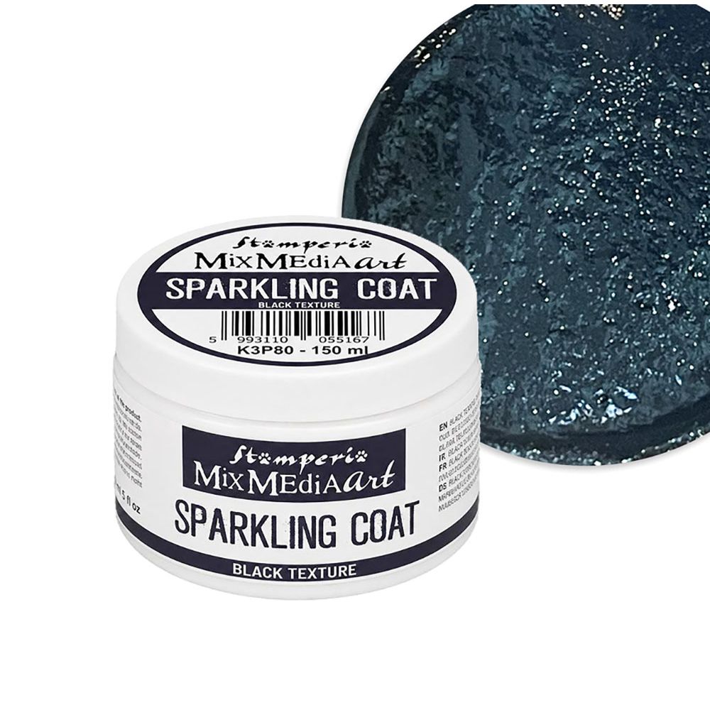 Stamperia Black Sparkling Coat Mixed Media Paste k3p80
