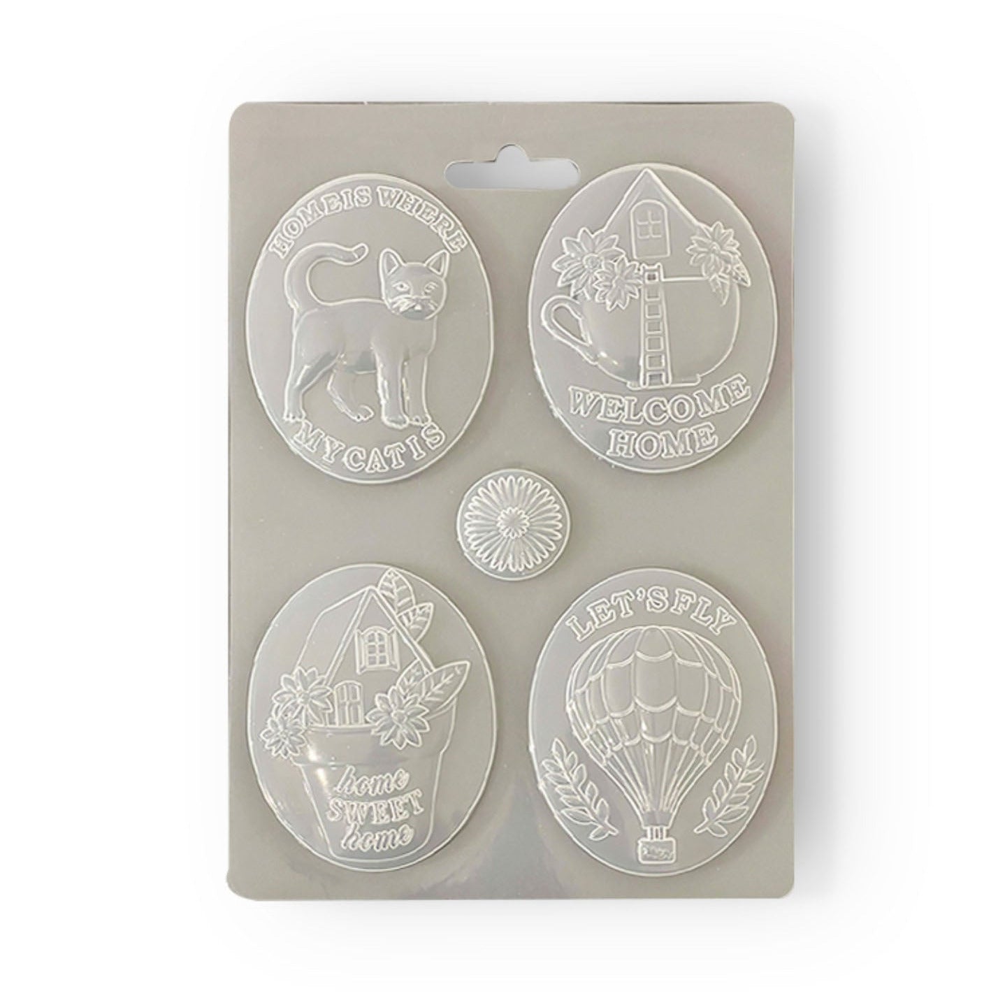 Stamperia CREATE HAPPINESS WELCOME HOME PLATES A5 Soft Mold k3pta5642 detail