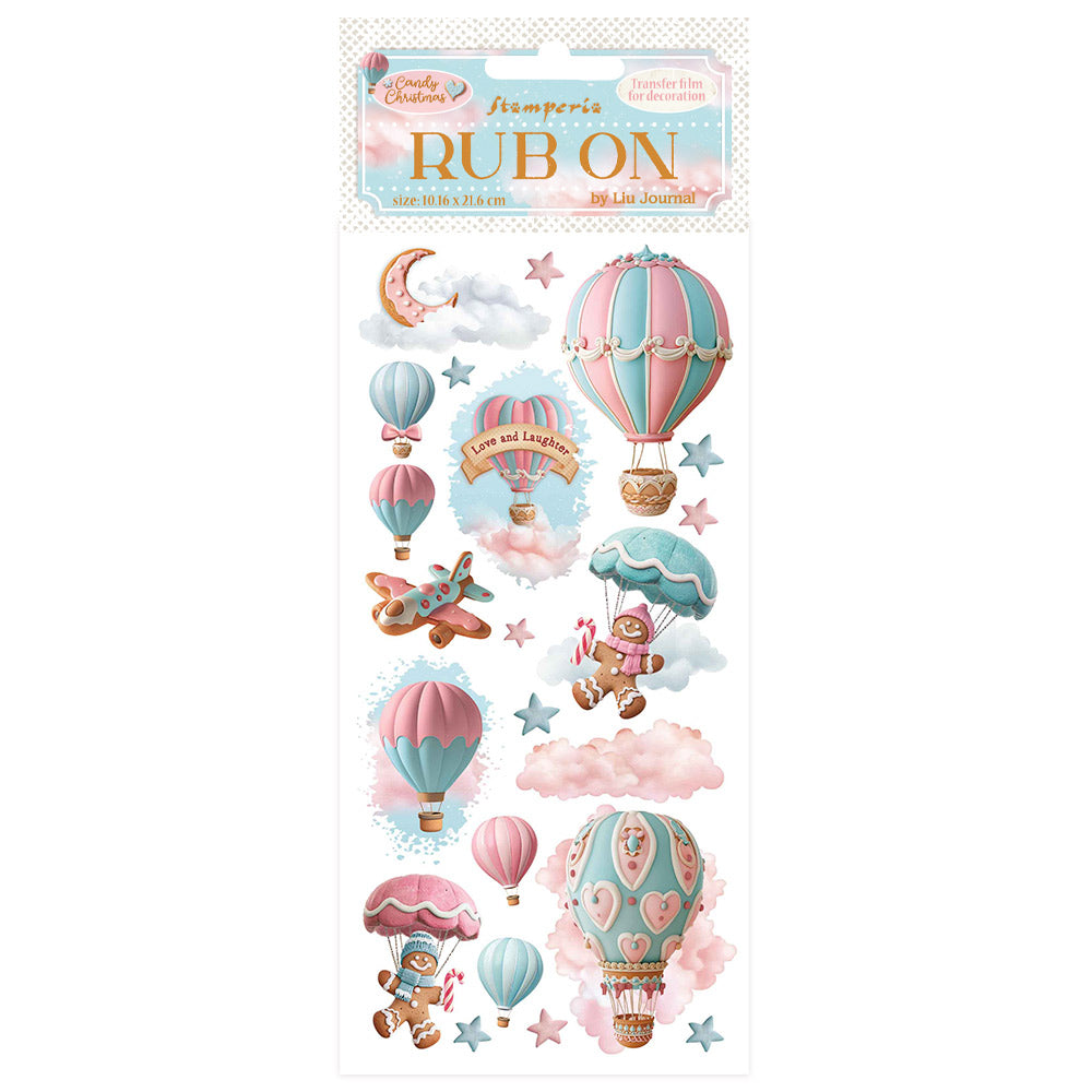 Stamperia Candy Christmas Air Balloons Rub Ons dflrb172