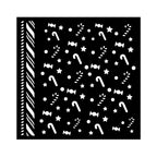 Stamperia Candy Christmas Candycanes Pattern Stencil kstdq124