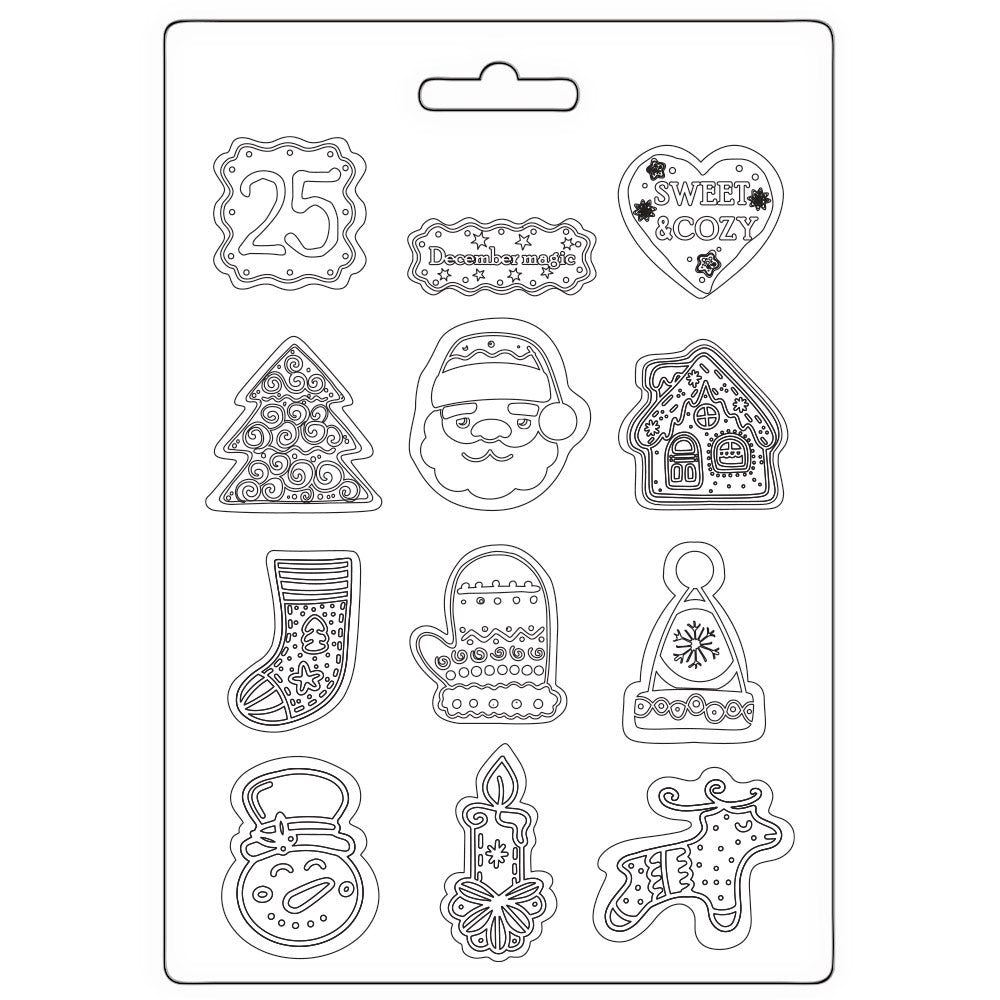 Stamperia Candy Christmas Elements Soft Mold A5 k3pta5675