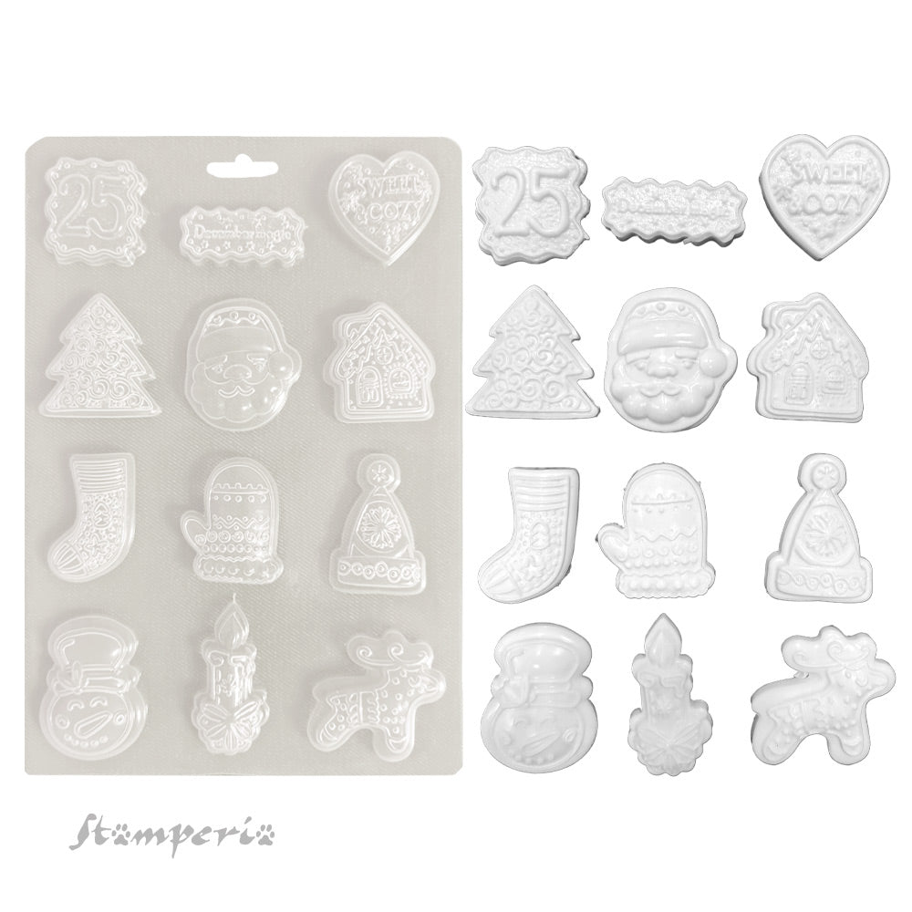 Stamperia Candy Christmas Elements Soft Mold A5 k3pta5675 molds