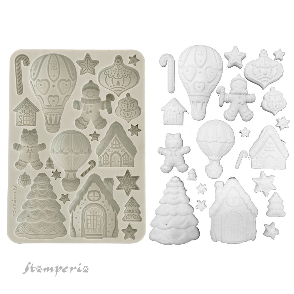 Stamperia Candy Christmas Gingerbreads Silicone Mold A5 kacma583