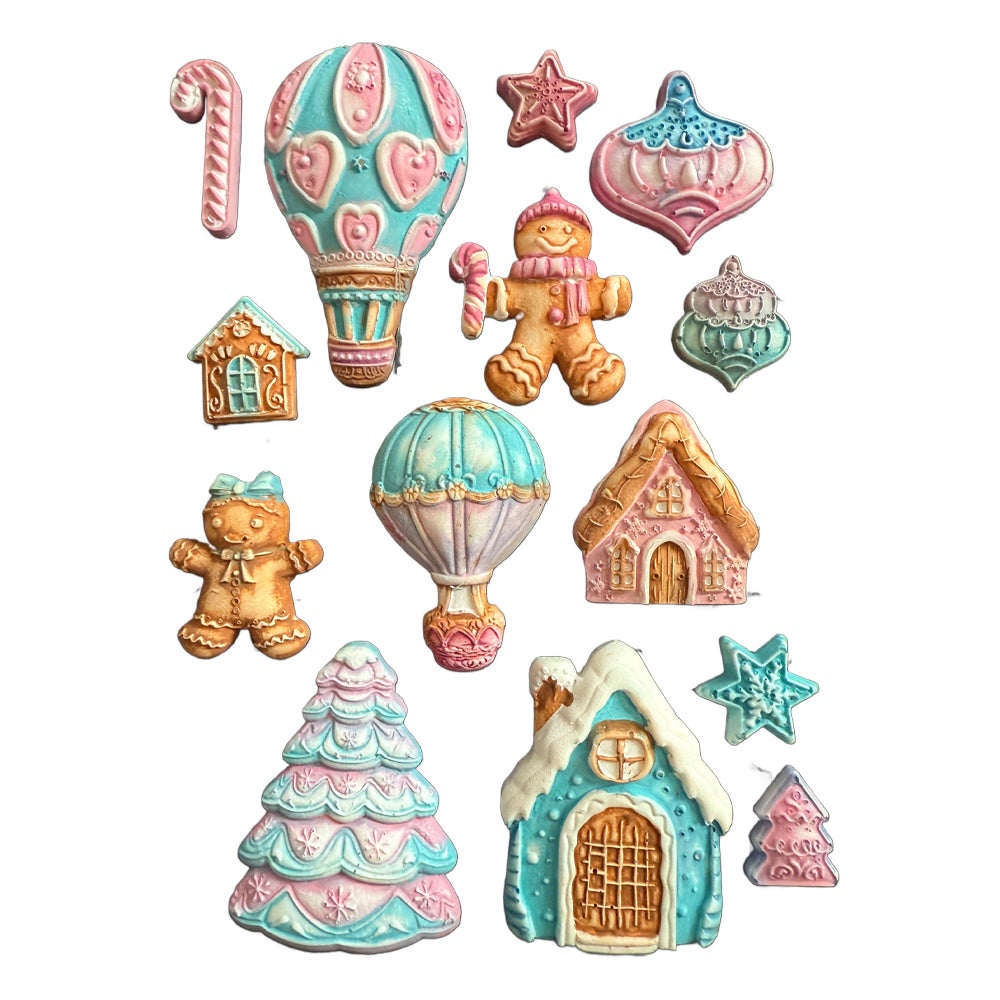 Stamperia Candy Christmas Gingerbreads Silicone Mold A5 kacma583 molds