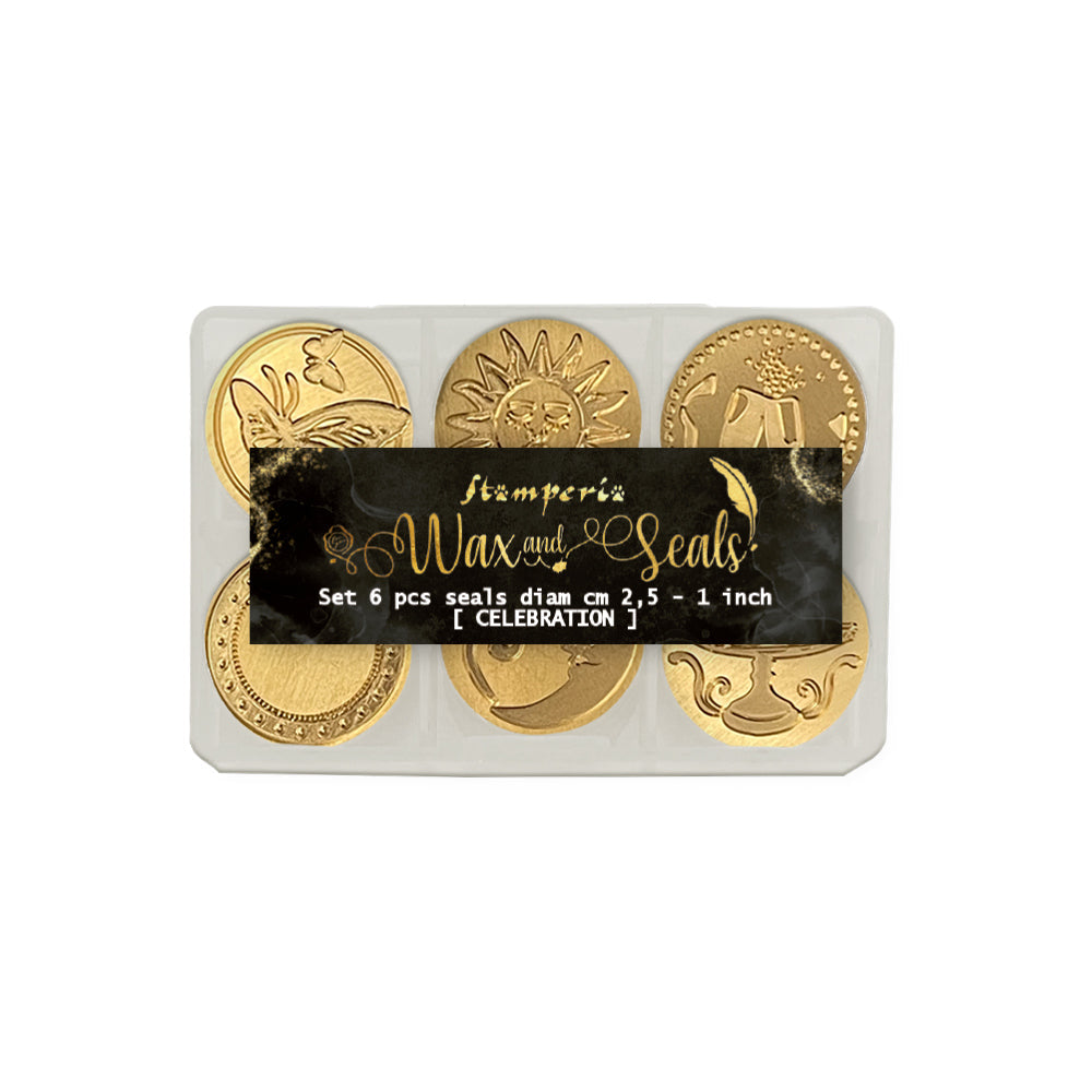 Stamperia Celebration Wax Seals Stamps Set waxsl02 box