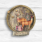 Stamperia Christmas Borders 10x5 Stencil kstdl170 deer with presents stars winter dreams