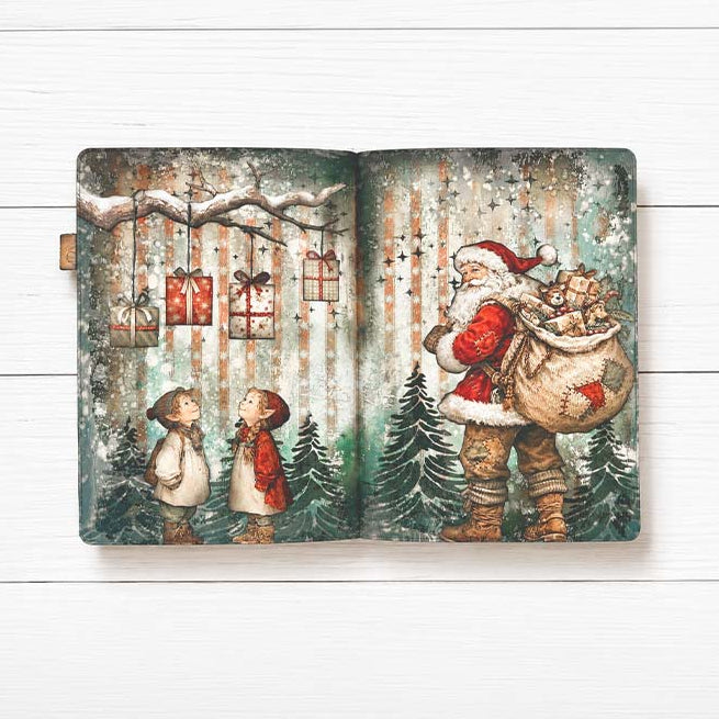 Stamperia Christmas Deers 10x5 Stencil kstdl169 presents hanging from tree little elves journal