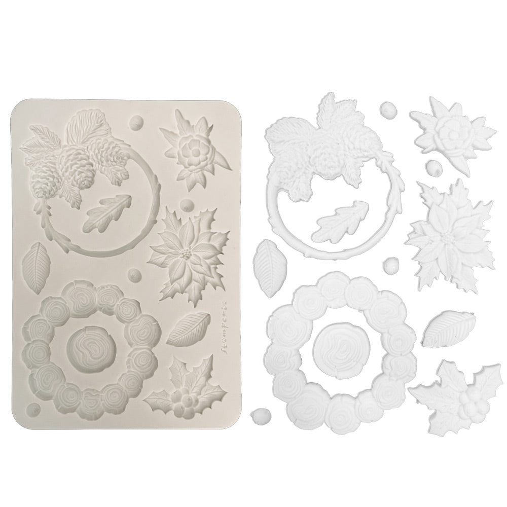 Stamperia Christmas Garlands A5 Silicone Mould kacma618