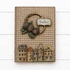 Stamperia Christmas Garlands A5 Silicone Mould kacma618 christmas wreath acorns buildings