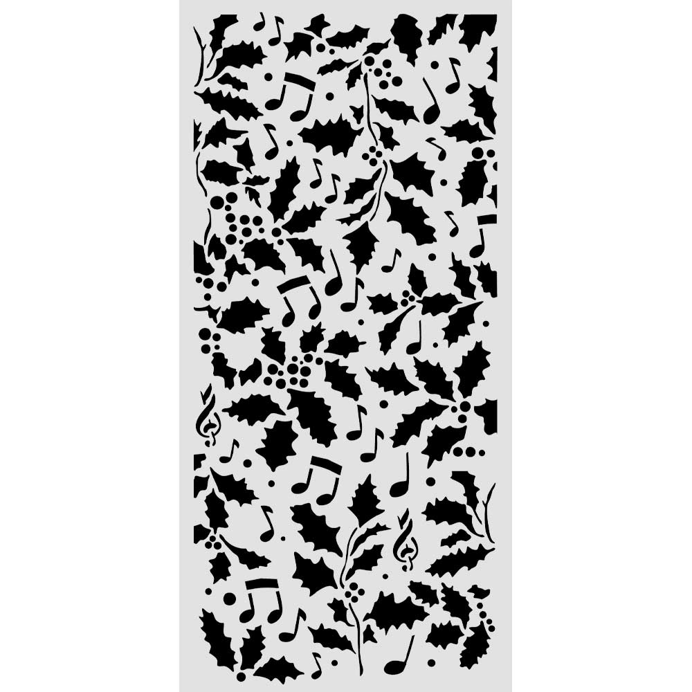 Stamperia Christmas Holly and Leaves 10x5 Stencil kstdl172