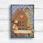 Stamperia Christmas Laser Cut Paper Shapes sbcu002 brown house boy elf season's greetings card