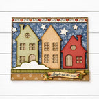 Stamperia Christmas Laser Cut Paper Shapes sbcu002 colored houses snowflakes stars card