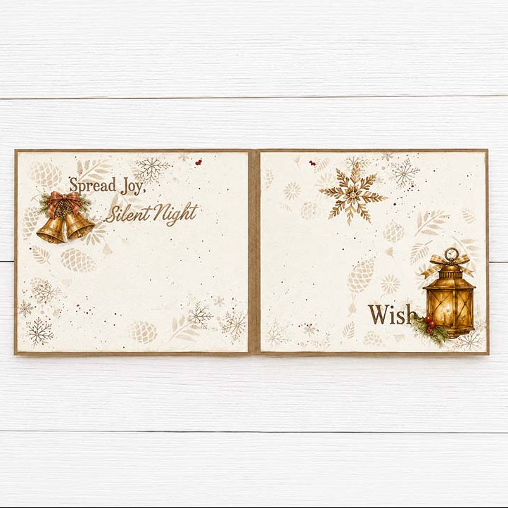 Stamperia Christmas Pinecones Pattern 10x5 Stencil kstdl171 leaves bells light lamp