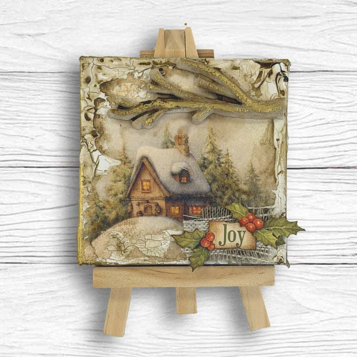 Stamperia Christmas Socks And Presents A5 Silicone Mould kacma620 cottage house joy branch
