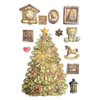 Stamperia Christmas Tree A5 Silicone Mould kacma621 teddy bear clock heart