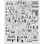 Stamperia Christmas Village 8x10 Stencil kstd217