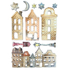 Stamperia Christmas Village A5 Silicone Mould kacma616 house steet lamps
