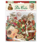 Stamperia Classic Christmas Die Cuts dfldc137 teddy bear dog gingerbread man