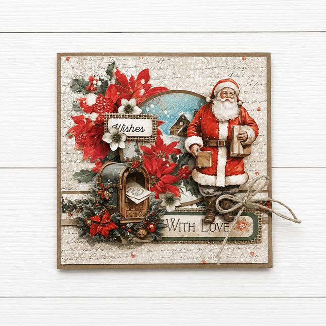 Stamperia Classic Christmas Junk Journal sbjk23 santa garland mailbo with letters