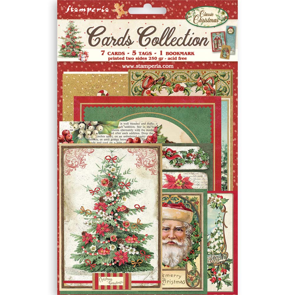 Stamperia Classic Christmas Printed Art Cards Collection sbcard45