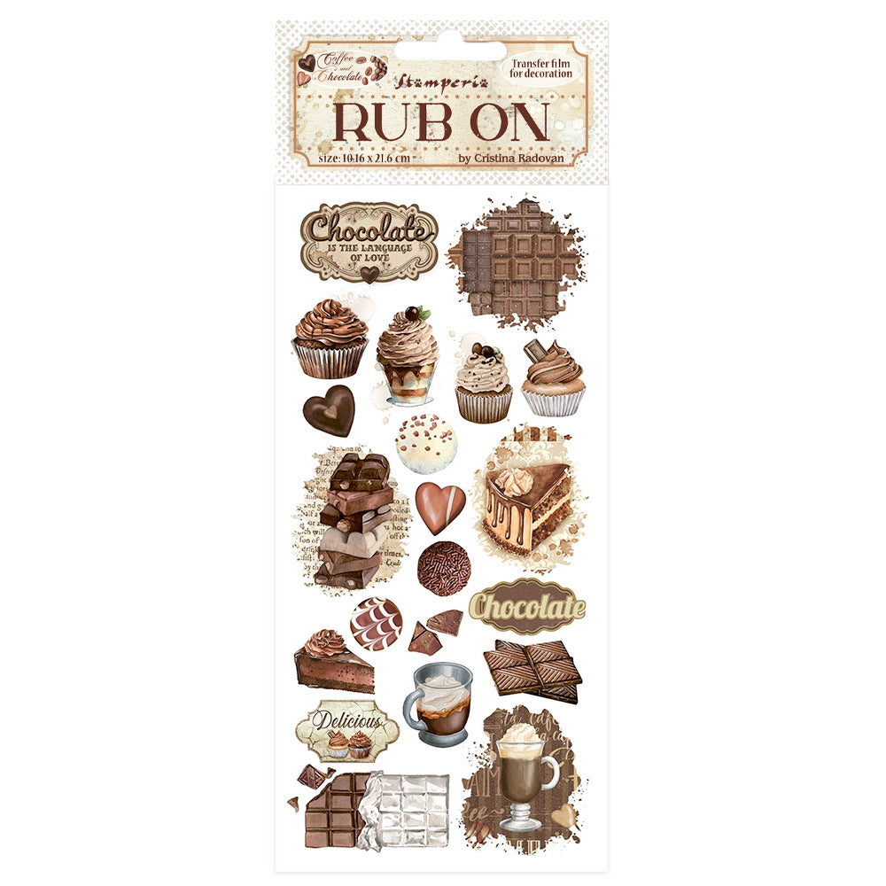 Stamperia Coffee And Chocolate Vintage Sweet Moments Rub Ons dflrb194