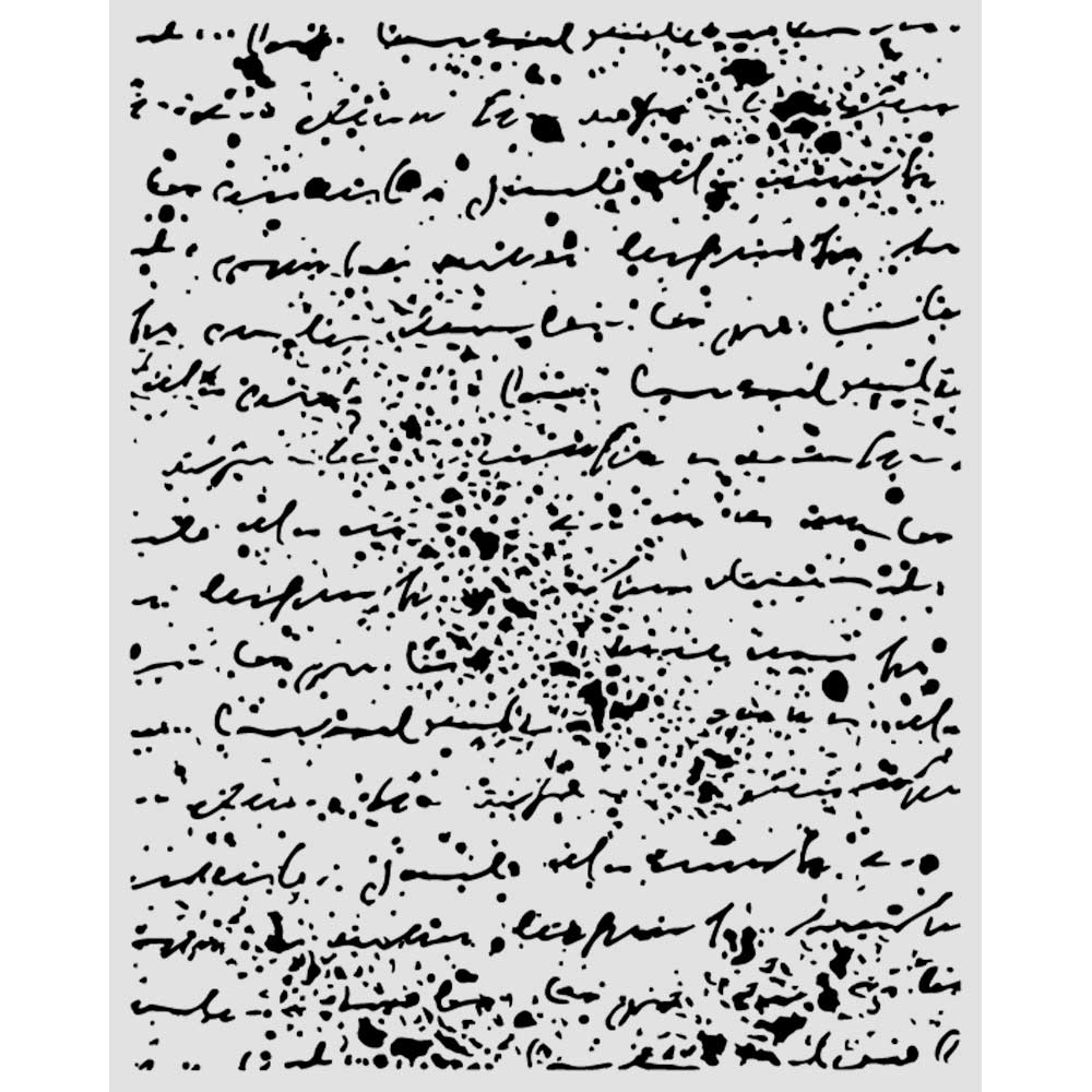 Stamperia Cosmos Handwriting 8x10 Stencil kstd219