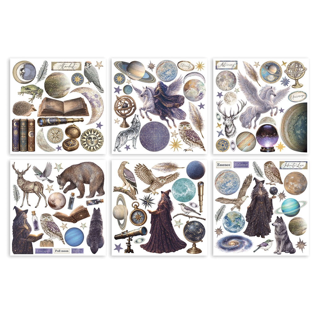 Stamperia Cosmos Rub On kit dflrbx22 stickers