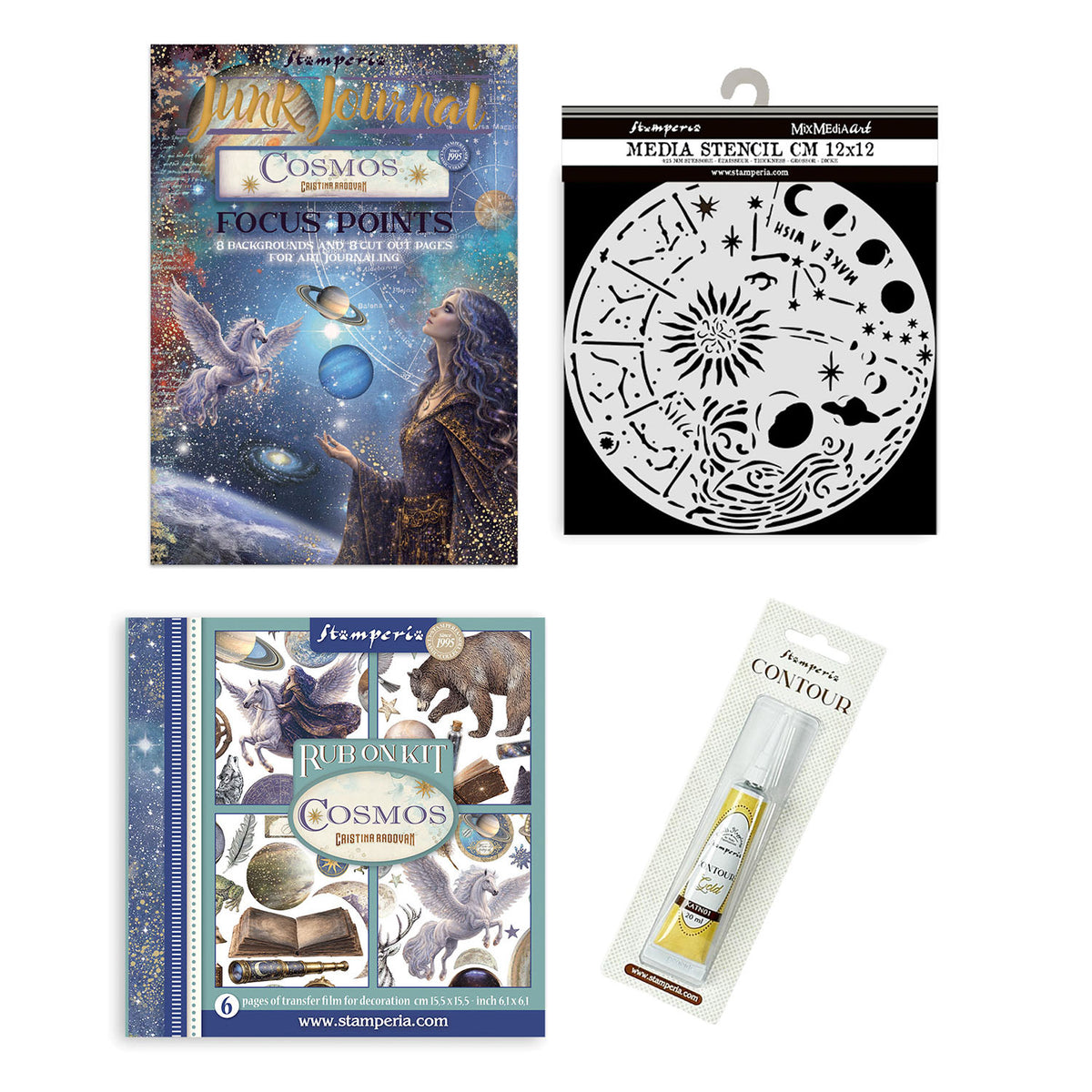 Stamperia Cosmos Small Art Journaling Selection bjf001 contents inside