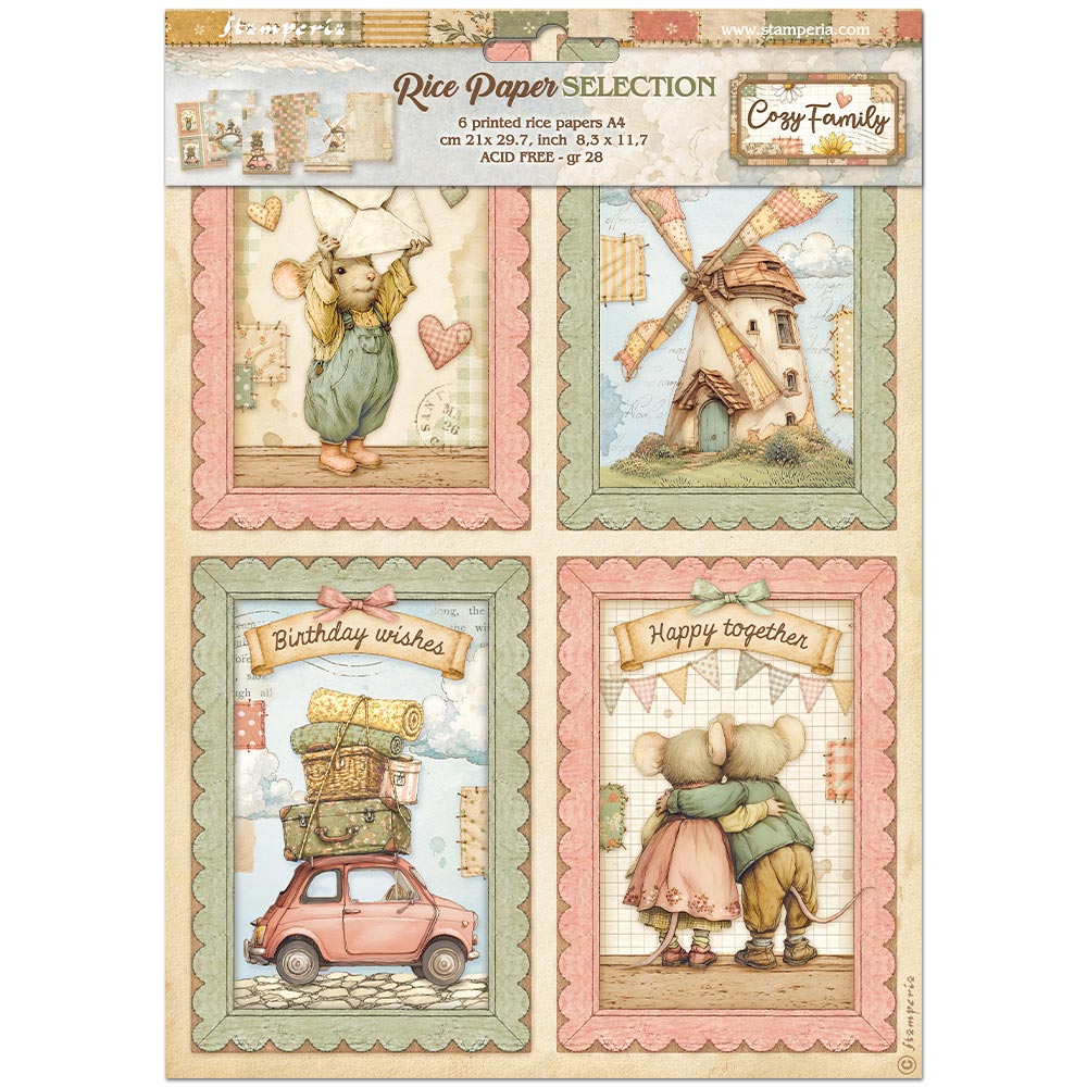 Stamperia Cozy Family A4 Rice Paper dfsa4xcf