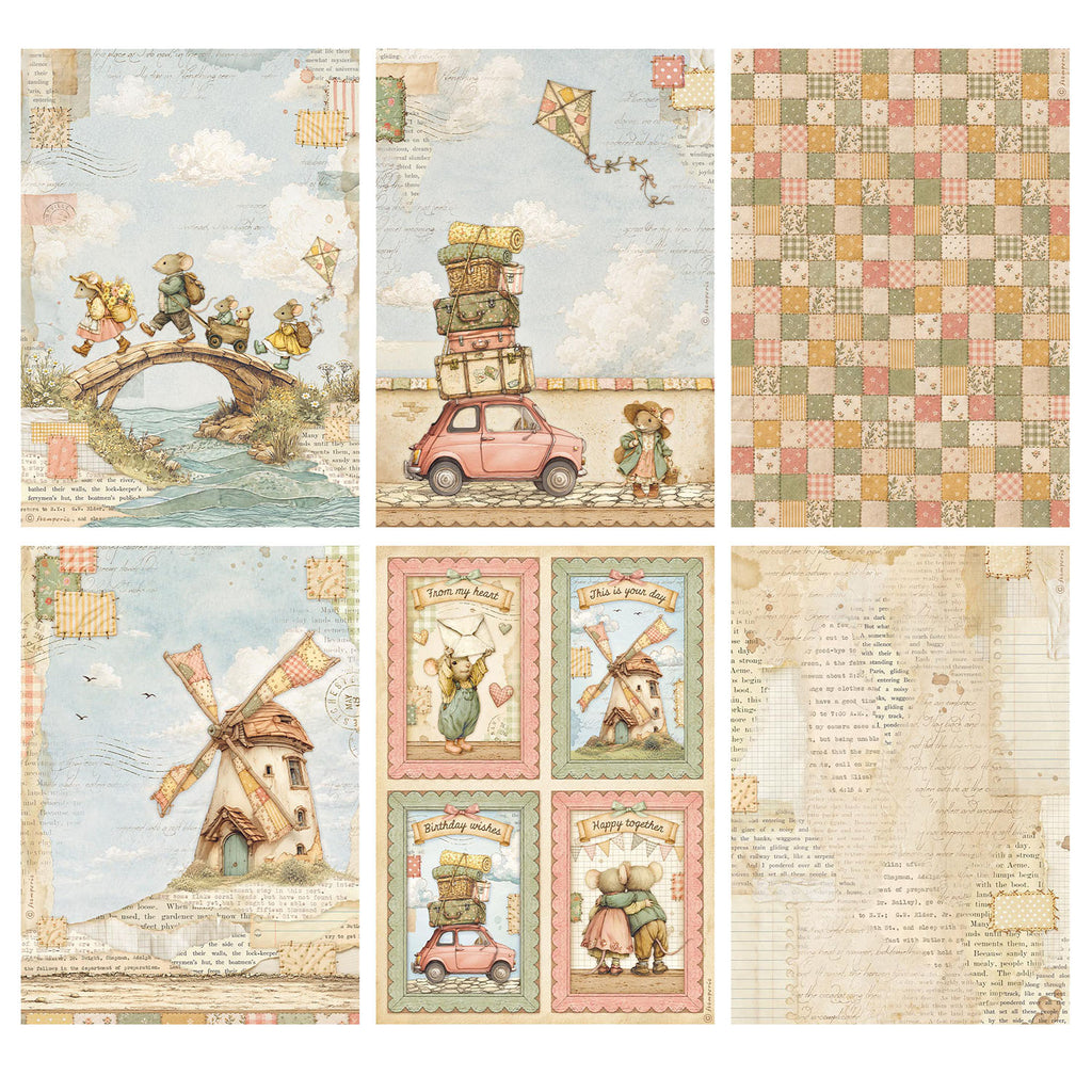 Stamperia Cozy Family A4 Rice Paper dfsa4xcf sheets