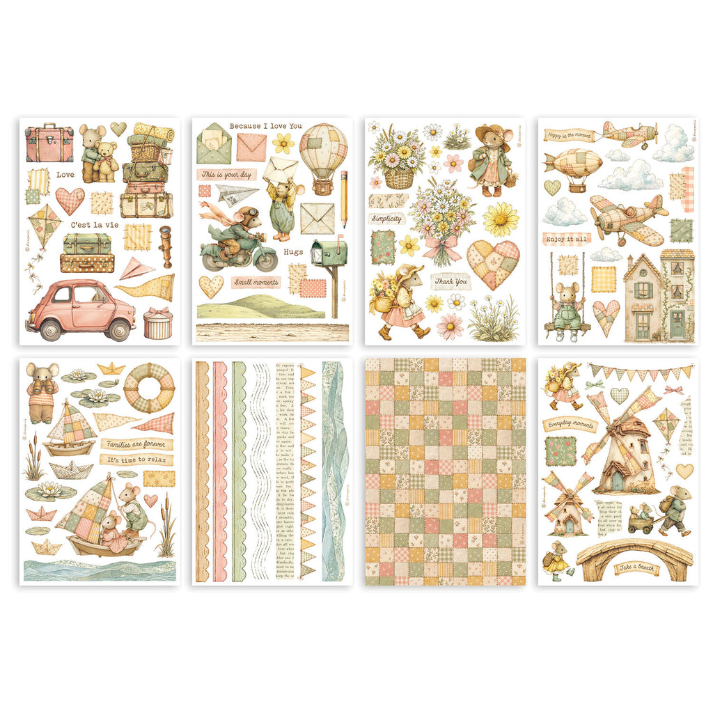 Stamperia Cozy Family A5 Washi Sheets sbw38 paper