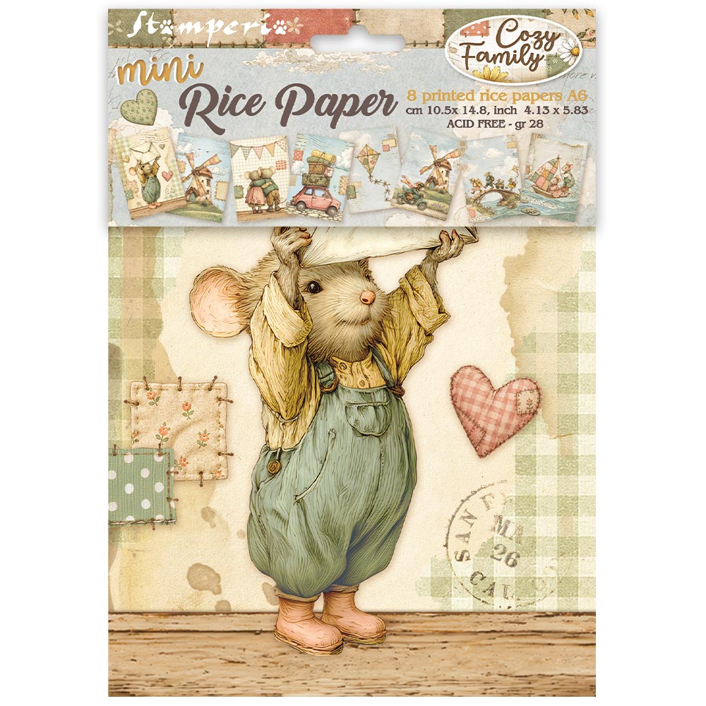 Stamperia Cozy Family A6 Rice Paper dfsa6x14