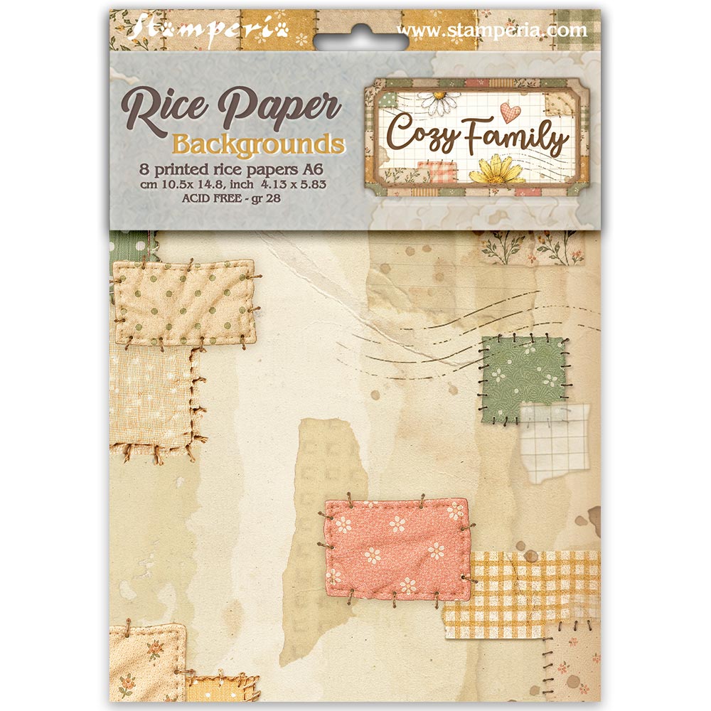 Stamperia Cozy Family Backgrounds A6 Rice Paper dfsak6063