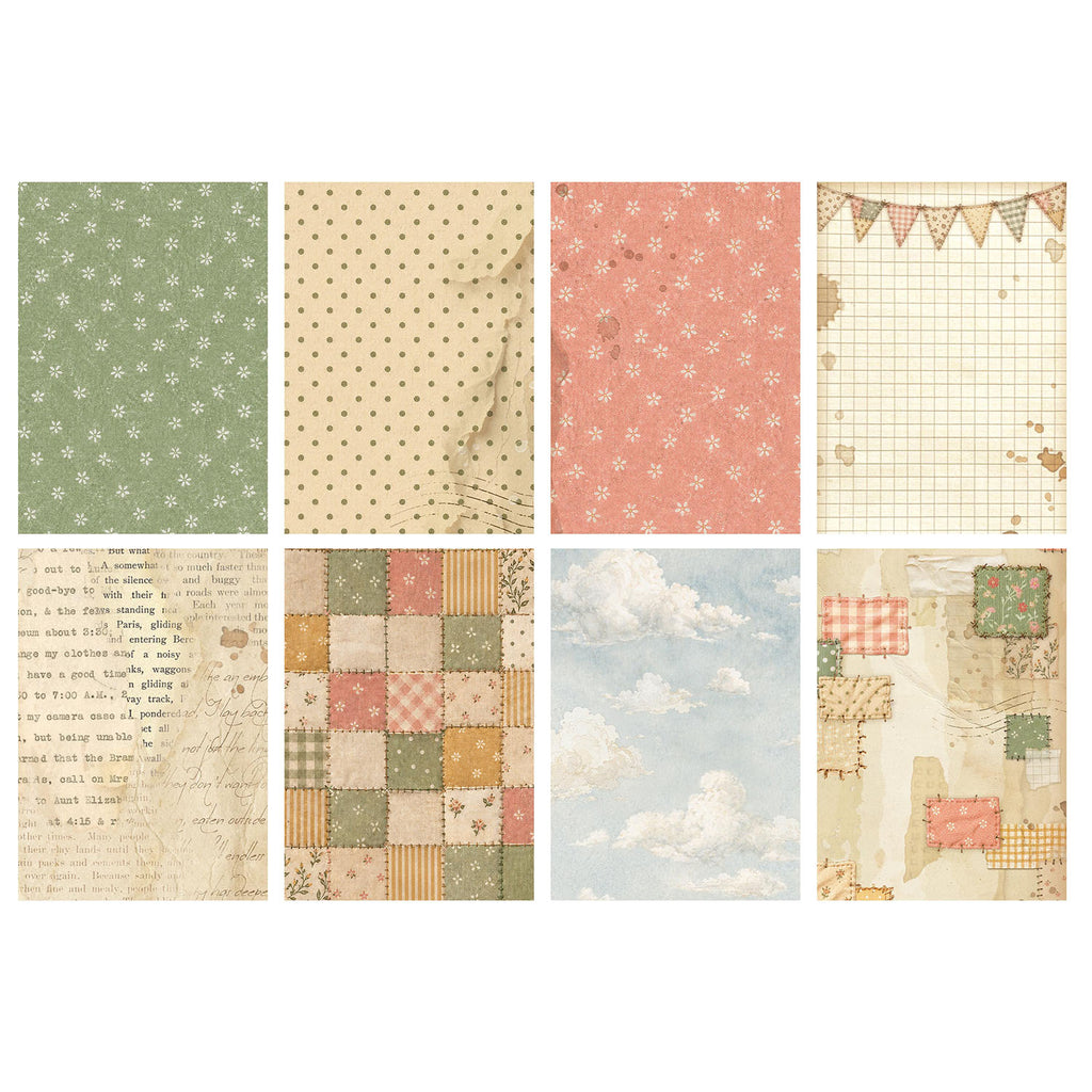 Stamperia Cozy Family Backgrounds A6 Rice Paper dfsak6063 sheets