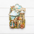 Stamperia Cozy Family Birds A5 Silicone Mould kacma624 houses kite clouds mouse in dress flowers card