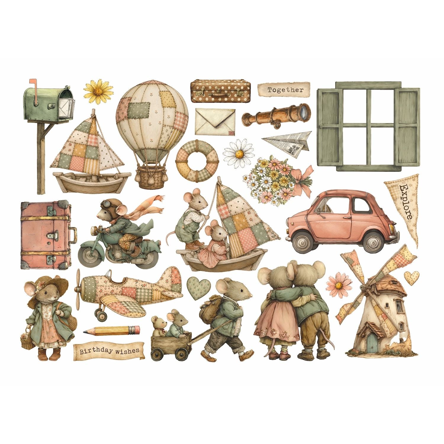 Stamperia Cozy Family Ephemera dflct93
