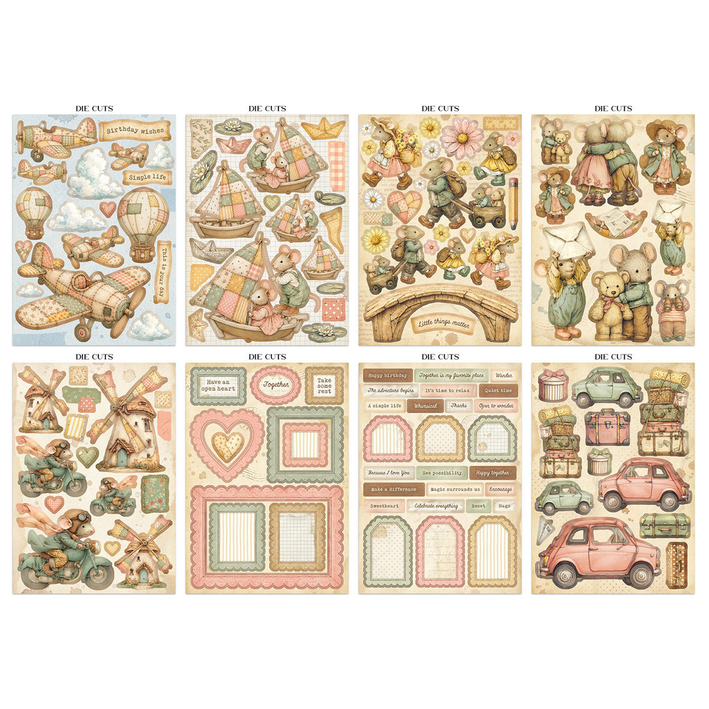 Stamperia Cozy Family Focus Points Junk Journal sbjks11 die cuts