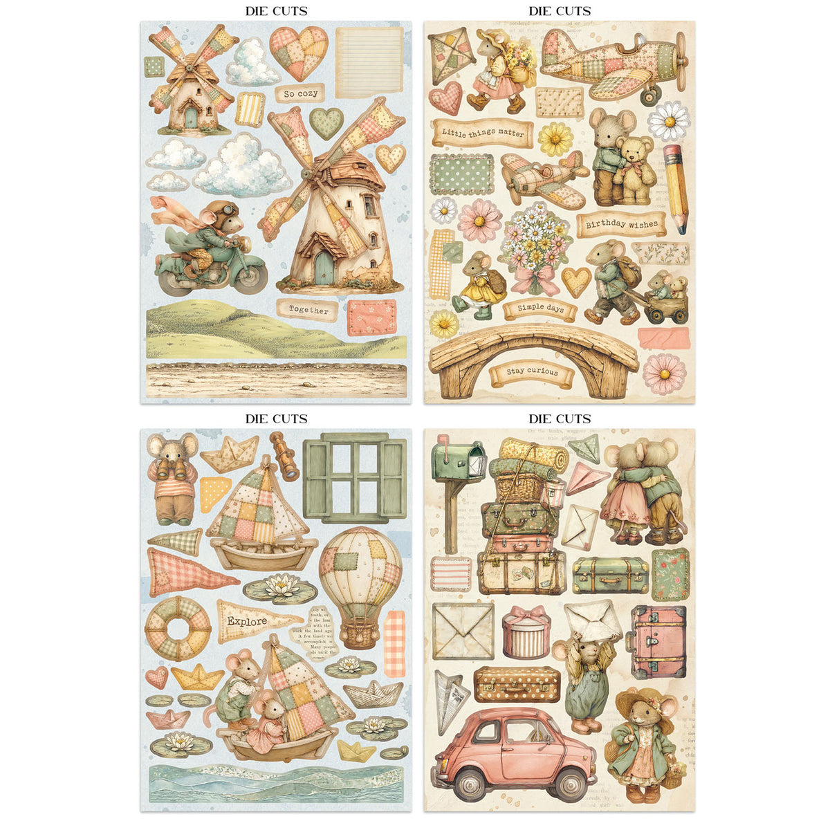 Stamperia Cozy Family Junk Journal sbjk32 die cuts