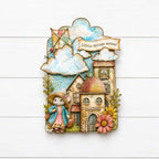 Stamperia Cozy Family Junk Journal sbjk32 kits clouds mouse in dress houses flowers little things matter card