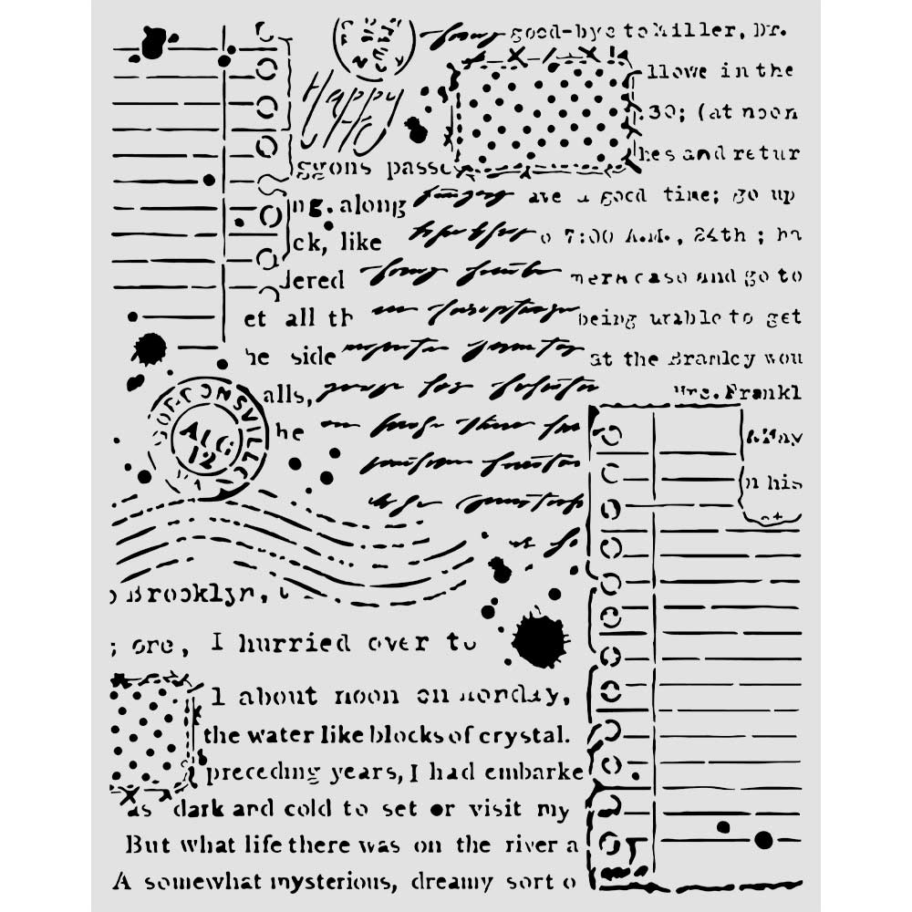 Stamperia Cozy Family Letters Stencil kstd222