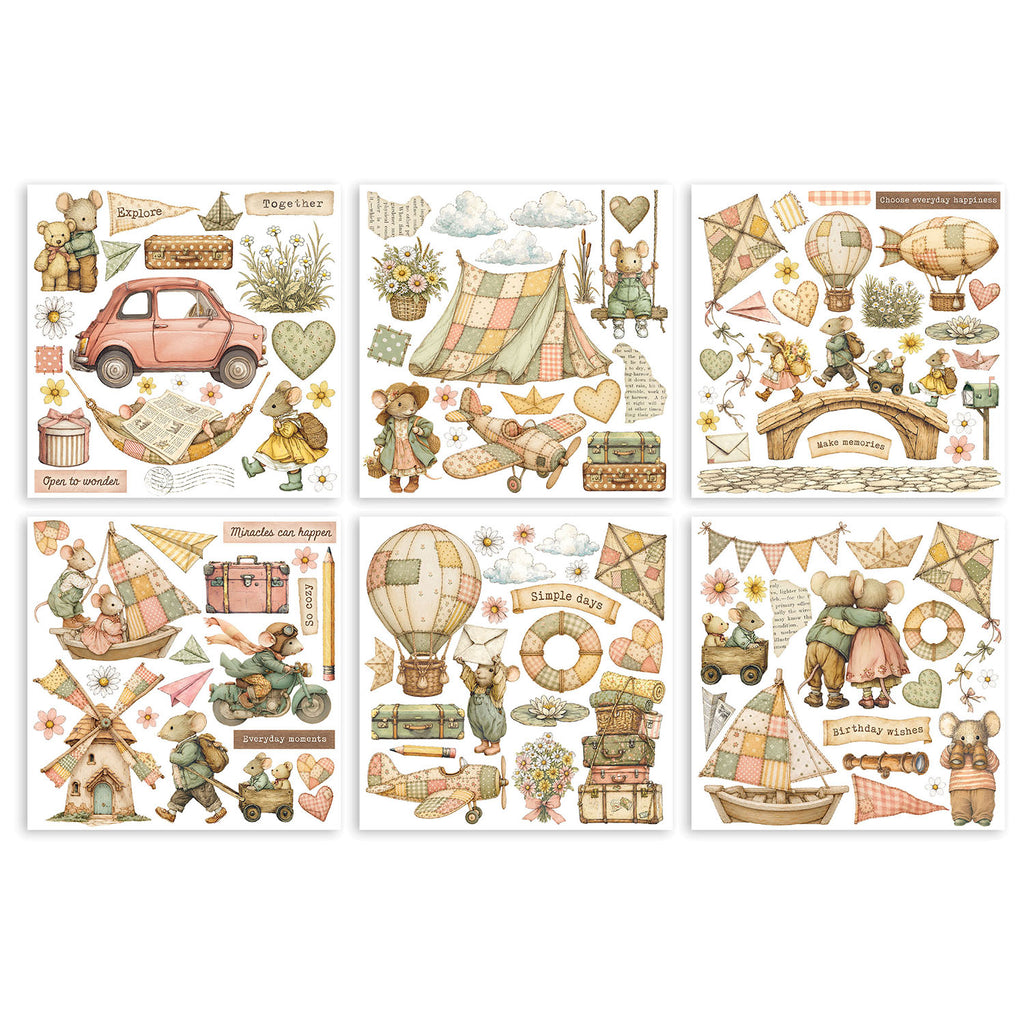 Stamperia Cozy Family Rub Ons dflrbx25 stickers