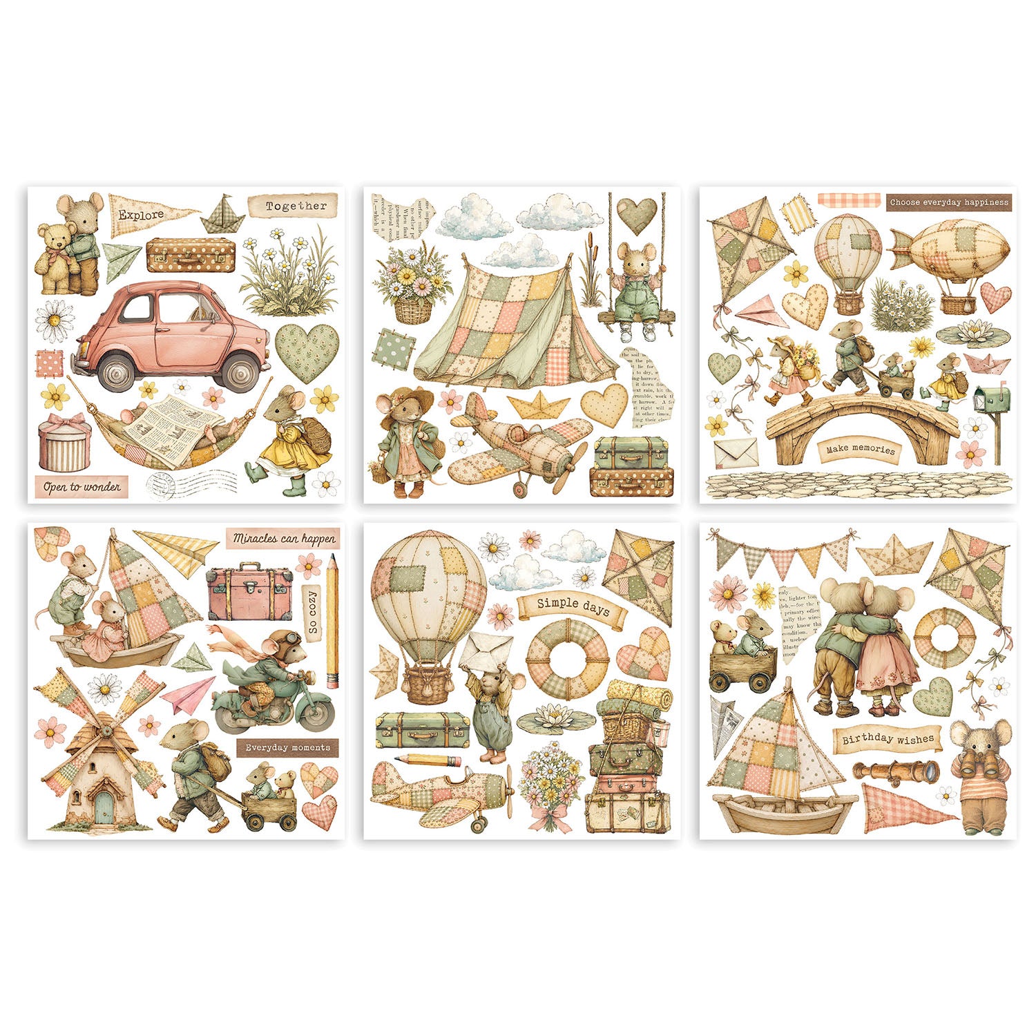 Stamperia Cozy Family Rub Ons dflrbx25 stickers