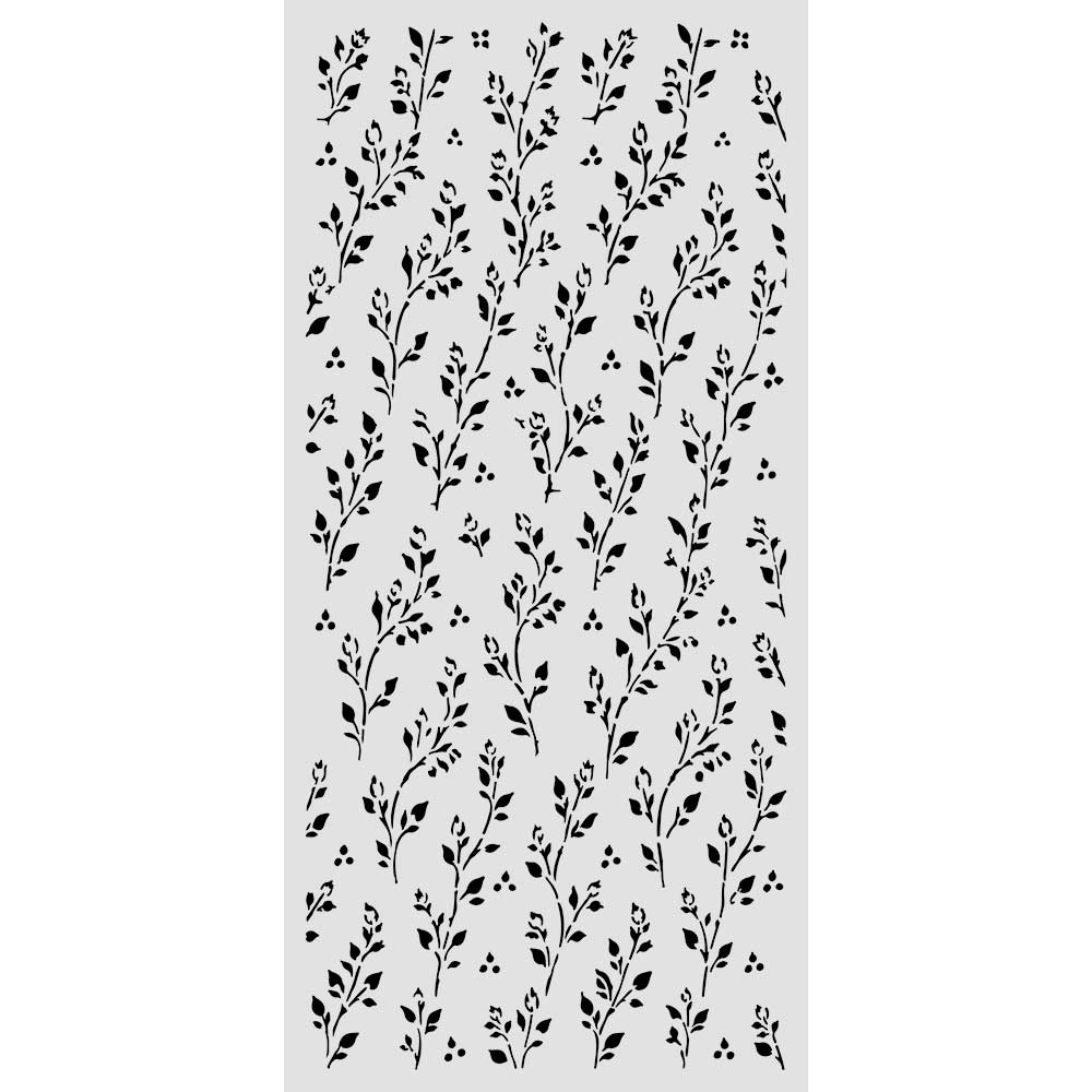 Stamperia Cozy Family Sprig Pattern Stencil kstdl178