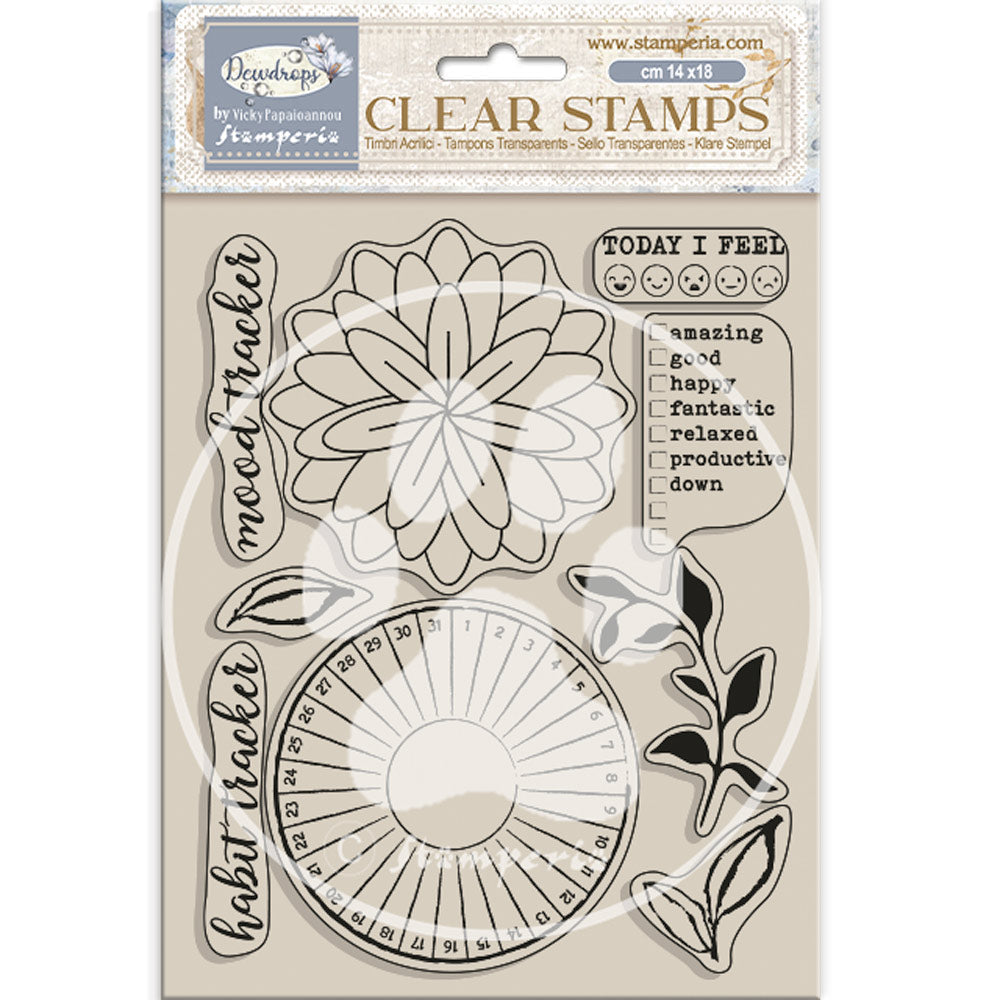 Stamperia Create Happiness Dewdrops Habit Tracker Clear Stamps wtk205

