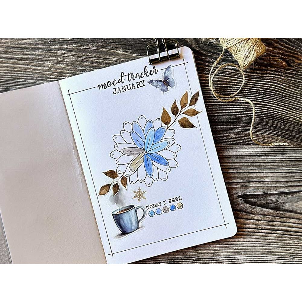 Stamperia Create Happiness Dewdrops Habit Tracker Clear Stamps wtk205 calendar